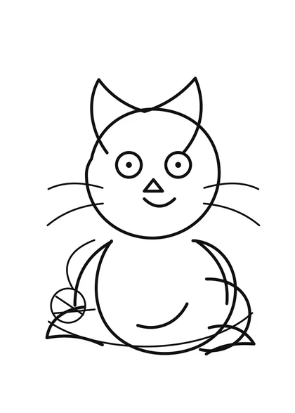 Cute Cat Coloring Page