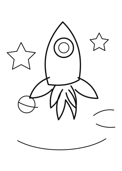 Rocket coloring page preview